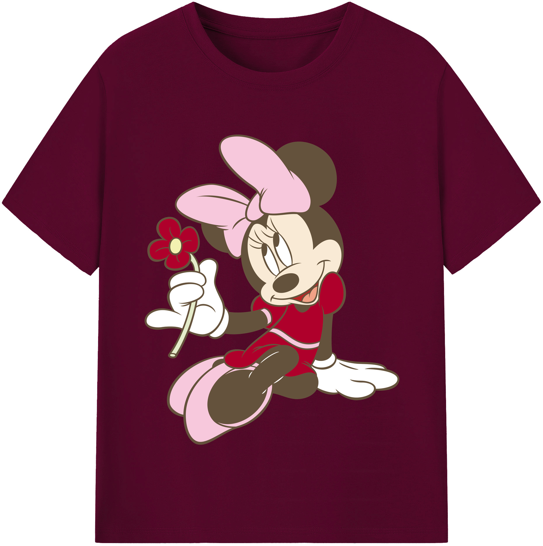 （画像用） ミッキーマウス Mickey Mouse レディースカジュアルプリントTシャツ（綿100％）